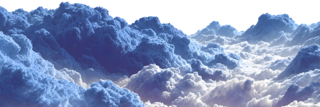 Blue cloud layer, cut out, png with transparent background