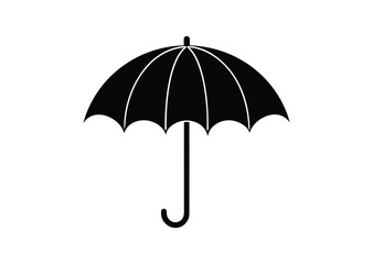 Umbrella silhouette Black Vector white background