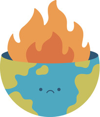 Cute Burning Earth Global Warming