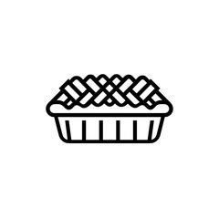 Lattice top pie in simple line art design  