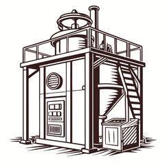 Creative Heat Treatment Furnace Vector Illustration | Industrial Equipment Design for Metalworking, Manufacturing, and Engineering Use