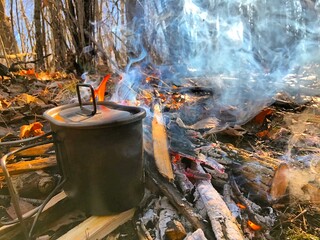 kettle on fire