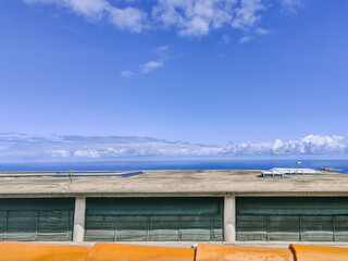 A view of the ocean from a high vantage point