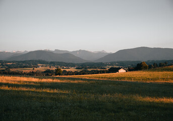 Bavarian Mountains during sunset in summer