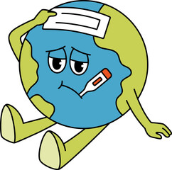 Retro Sick Earth Character