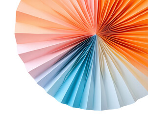 Obraz premium Paper Fan for Decorative and Cultural Use - Isolated on White Background