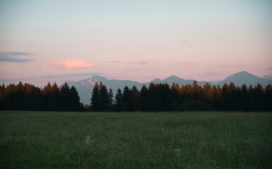Bavarian Mountains during sunset in summer