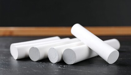 White chalks on a dark slate board