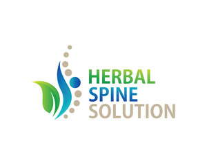 Herbal spine logo creative solution medical clinic nature leave