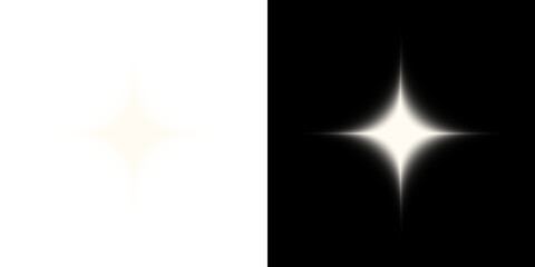 Diamond-shaped star glow effect on black background
