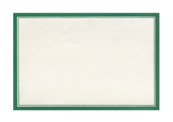 Old Blank Apothecary Label with Green Border - Antique Paper Ephemera