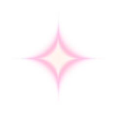 Pink diamond star glow effect on transparent background
