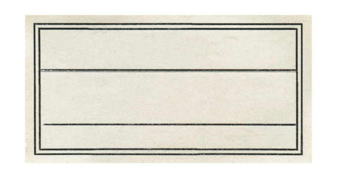 Blank Vintage Apothecary Label with Black Lined Sections and Border - Antique Paper Ephemera