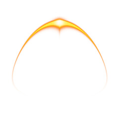 Orange arch light glow effect on transparent background
