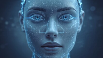 Advanced Human-Like AI Face with Cybernetic Features