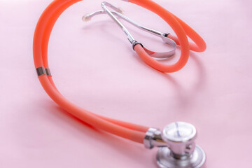 Medical-themed composition featuring stethoscope. Perfect for illustrating healthcare, diagnostics, or cardiology-related concepts.
