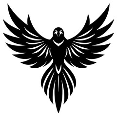 Fototapeta premium Circular Tribal Macaw with Spread Wings Tattoo