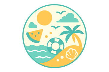 Vibrant Beach Scene Illustration
