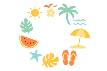 Summer Beach Scene Illustration
