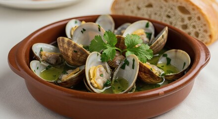 Ameijoas a Bulhao Pato Portuguese Garlic Cilantro Clams