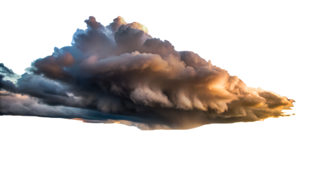 Dramatic Cloudscape at Sunset on Transparent Background