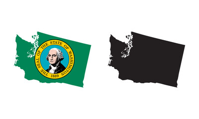 Washington state flag map