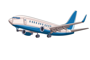 Vector illustration of passenger airplane isolated on white background