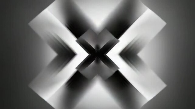 Black and White Abstract X-Formation with Techno Beat-Synced Strobe Lights &ndash; Ultra HD 8K Geometric Motion Design with Razor-Sharp Detail