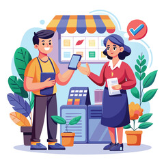 Business Owner Accepting Digital Payments