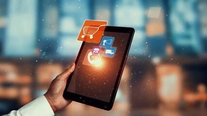 Omni channel technology of online retail business approach. Multichannel marketing on social media network offer service of internet payment channel, online retail shopping and omni digital app - Powered by Adobe