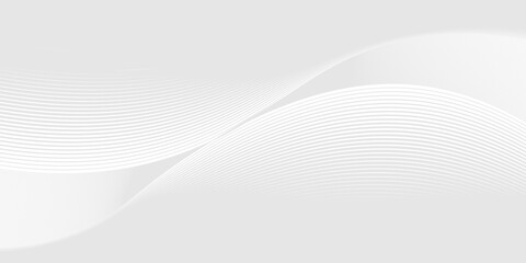 Abstract Black smooth wave on a white background. Dynamic sound wave. Design element. Vector illustration.