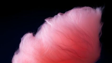pink cotton candy close up on black background