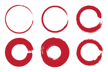 Set of grunge circles shapes, grunge round shapes. Paint brush stamp collection. Vector brush circle. grunge circle stamp. vector illustration