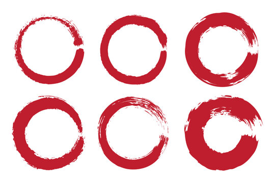 Set of black grunge ink circles. Set of paint brush stroke. Grunge banner collection 888