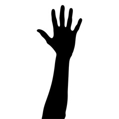 Hand Up silhouette, Vector Design