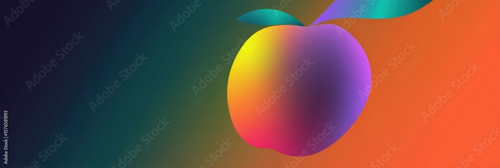 Fototapete colorful abstract fruit silhouette with gradient filling creating a vibrant background for text plac