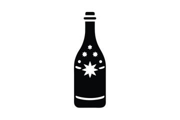 christmas bottle vector icon