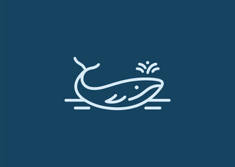 Abstract whale line logo for calm, ocean, or eco-conscious branding.
