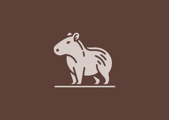 Obraz premium Capybara logo for peaceful, friendly, or nature-inspired branding.