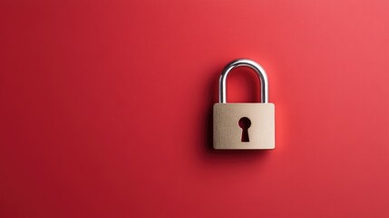 Fototapeta premium Single lock against red background