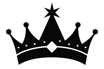 christmas crown silhouett vector icon