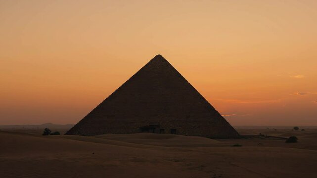 Aerial View of Pyramid and Surrounding Desert | Calm & Serene Visuals