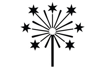 christmas fireworks vector icon
