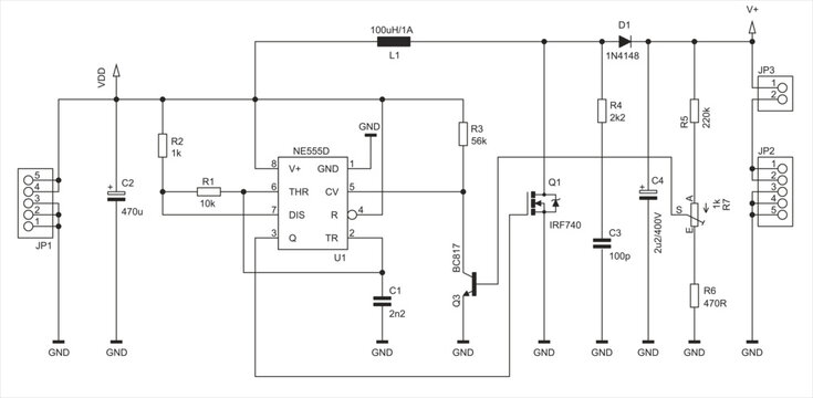 Schematic diagram of electronic device on sheet of paper. Vector drawing electrical circuit with connector,
resistor, capacitor, integrated circuit,
transistor, diode, other components.