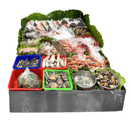 Street food, sea food stand, freash sea food, food stand