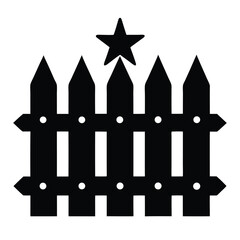 christmas picket fence vector icon