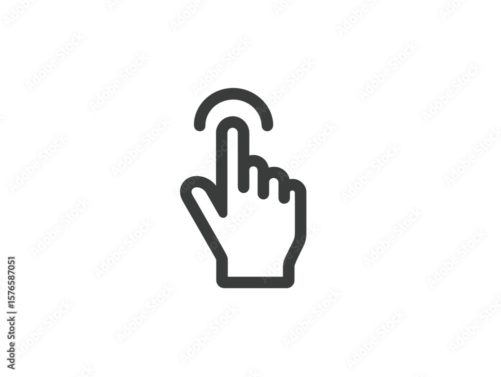 Poster simple icon of a hand with finger pointing upwards
