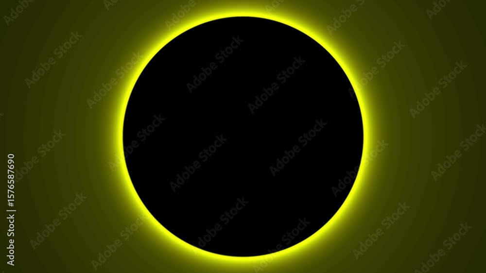 Poster 4k pulsing neon circle frame loop background