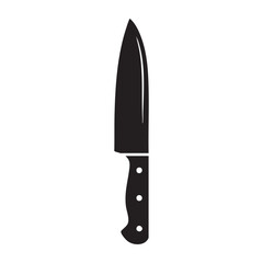 Black Silhouette Vector Illustration Of A Sharp Kitchen Knife