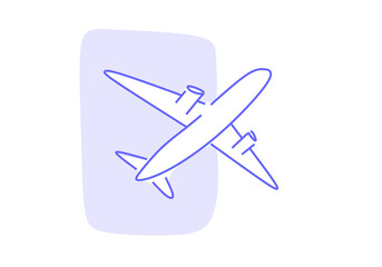 minimalist line art illustration of an airplane in flight, symbolizing travel, transportation, aviation, and global connectivity. 